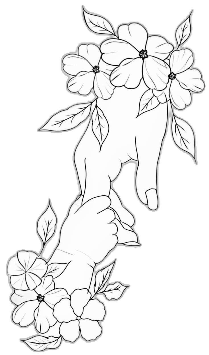 Anne ve Bebek Elleri Çizim