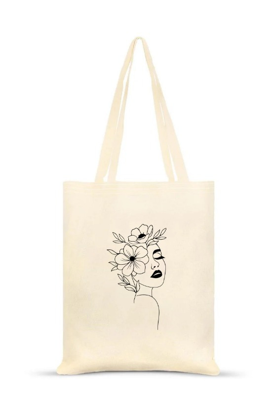 Çiçek ve Yüz Desenli Çanta 3