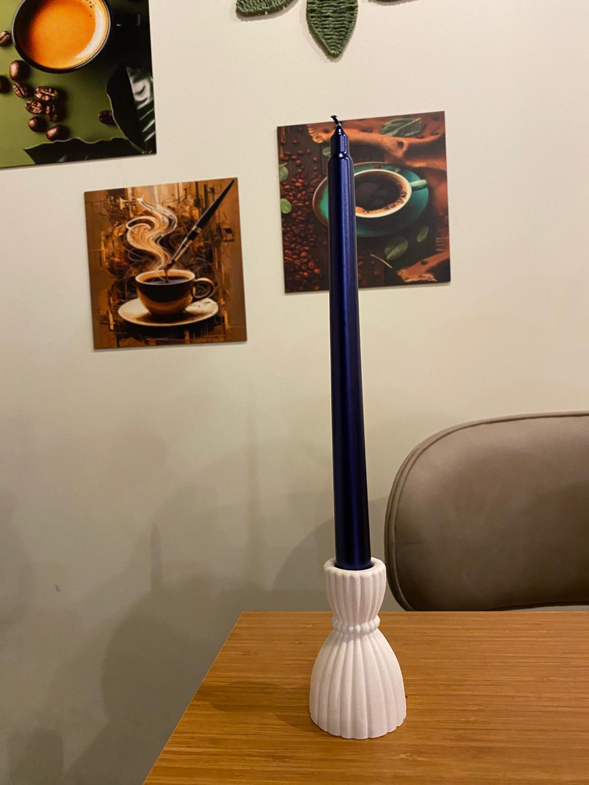 Lacivert Şamdan Mum Boyama